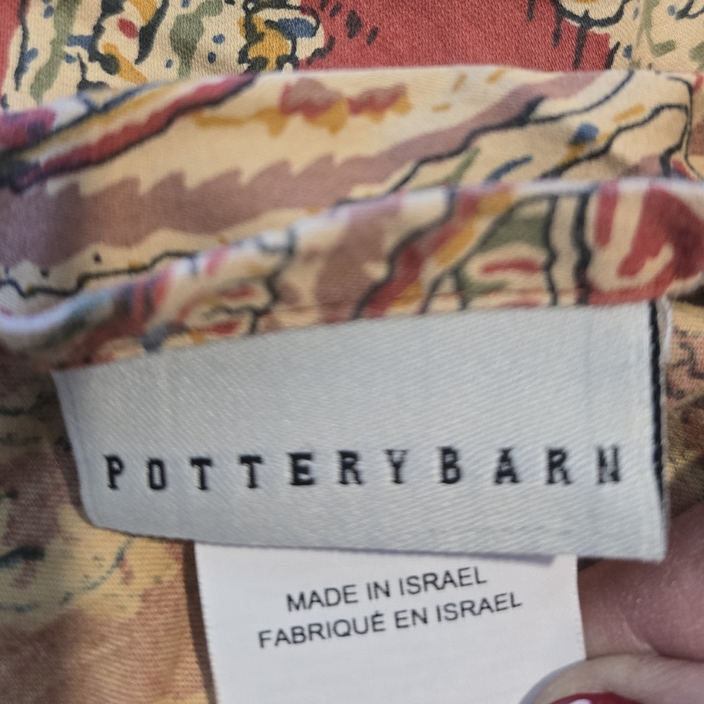 Pottery Barn Caroline Paisley Brick Red 100% Cotton King Size Duvet Cover - Picture 3 of 4